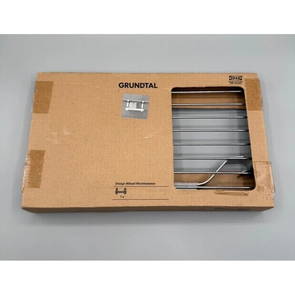 IKEA Grundtal Wall Shelf Stainless Steel Kitchen Rack 200.227.65 Drying Rack